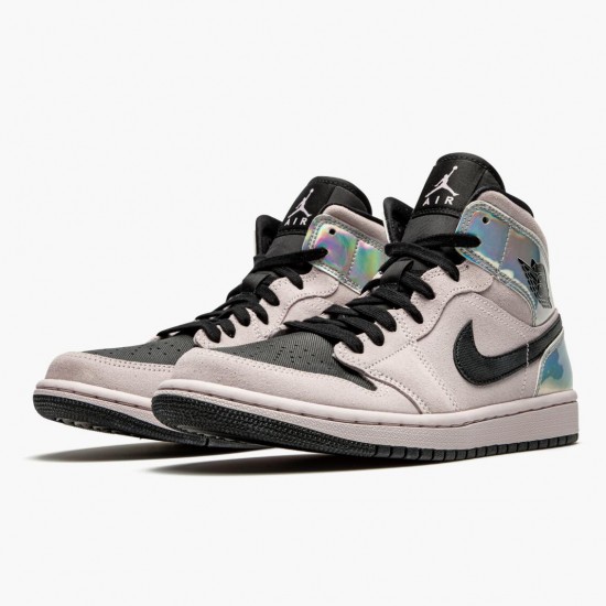 Air Jordan 1 Mid Dirty Powder Iridescent Barely Rose/Black/Multi BQ6472-602