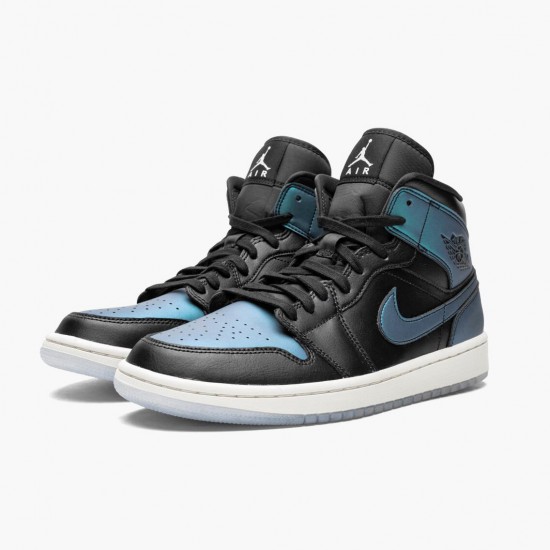 Air Jordan 1 Mid Iridescent Black Black/Pale Ivory/Multi Color BQ6472-009