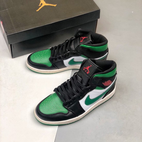 Air Jordan 1 Mid Pine Green Black/Gym Red/White/Pine Green 554724-067