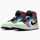 Air Jordan 1 Mid SE Multicolor White/Black/Lightbulb Team Ora CW1140-100