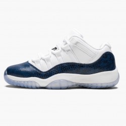 Air Jordan 11 Low Navy Snakeskin Whiite/Black/Navy Black CD6847-102