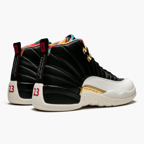 Air Jordan 12 Retro 2019 CNY Chinese New Year Black/Sail-Metallic Gold-True Red CI2977-006