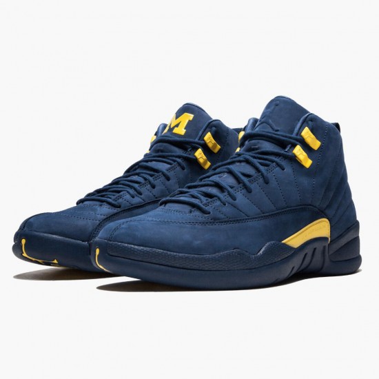 Air Jordan 12 Retro Michigan College Navy/Amarillo BQ3180-407