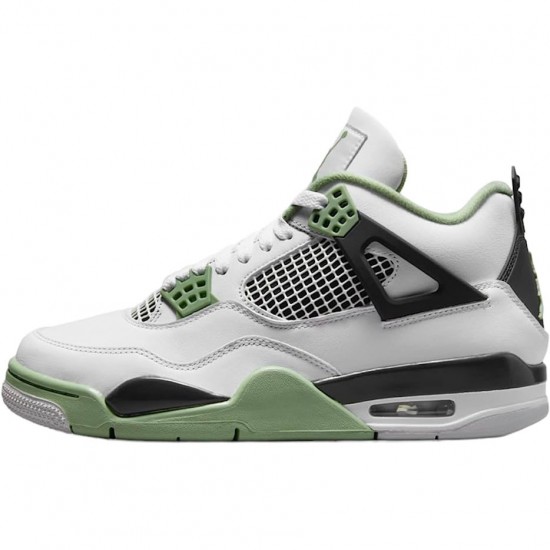 Air Jordan 4 Retro White Oil Green Dark Ash White/Seafoam/Dark Ash/Neutral Grey AQ9129-103