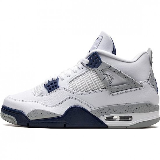 Air Jordan 4 Midnight Navy White/Midnight Navy/Light Smoke Grey-Fire Red DH6927-140