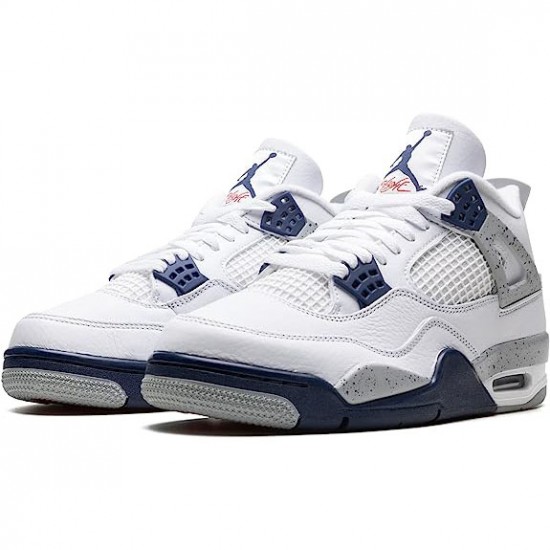 Air Jordan 4 Midnight Navy White/Midnight Navy/Light Smoke Grey-Fire Red DH6927-140