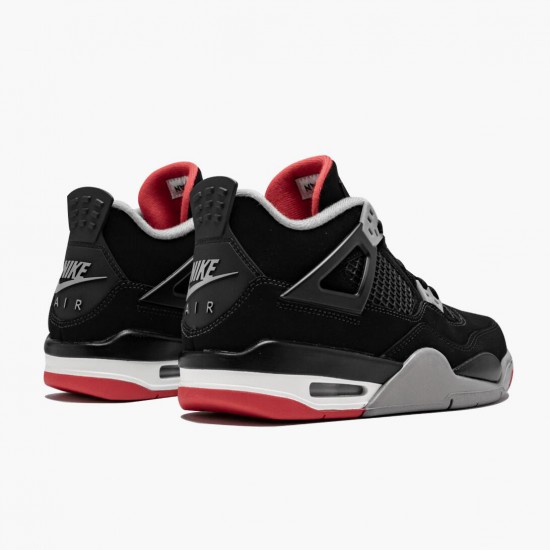 Air Jordan 4 Retro Bred 2019 Release Black/Cement Grey/Summit White/Fire Red 308497-060