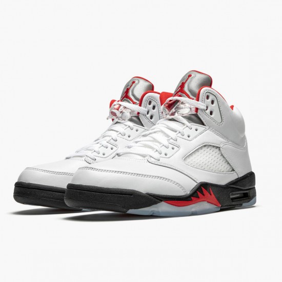 Air Jordan 5 Retro Fire Red Silver Tongue True White/Fire Red/Black DA1911-102