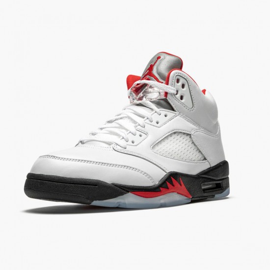 Air Jordan 5 Retro Fire Red Silver Tongue True White/Fire Red/Black DA1911-102