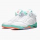 Air Jordan 5 Retro Light Aqua White/Crimson Pulse-Light Aqua 440892-100