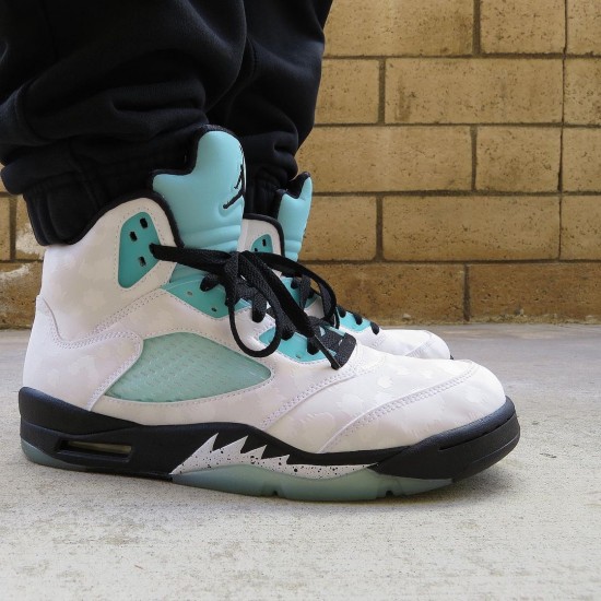 Air Jordan Retro 5 Island Green White/Black/White/Island Green CN2932-100