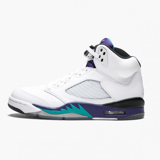 Air Jordan 5 Retro Grape White/New Emerald Grp Ice Blk 136027-108