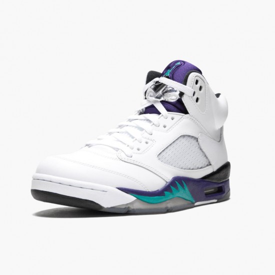 Air Jordan 5 Retro Grape White/New Emerald Grp Ice Blk 136027-108