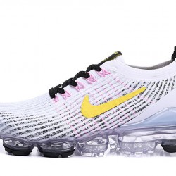 Womens/Mens Nike Air VaporMax Flyknit 3 White Yellow Sneakers AJ6900-103