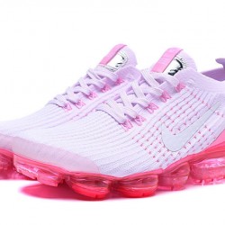 Womens Nike Air VaporMax Flyknit 3 White Pink Sneakers AJ6910-005