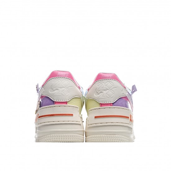 Nike Air Force 1 Shadow Gel Pale Ivory Multi Running Shoes CU3012 164 AF1 Womens Beige Pink Blue