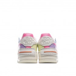 Nike Air Force 1 Shadow "Gel Pale Ivory Multi" Running Shoes CU3012 164 AF1 Womens Beige Pink