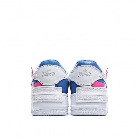 Nike Wmns Air Force 1 Shadow Cotton Candy CU3012 111 AF1 Womens White Pink Blue Running Shoes