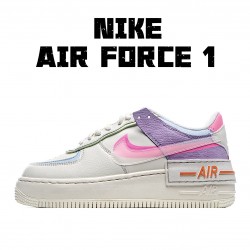 Nike Air Force 1 Shadow "Gel Pale Ivory Multi" Running Shoes CU3012 164 AF1 Womens Beige Pink