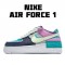 Nike WMNS Air Force 1 Shadow "Barely Volt Oracle Aqua" CK3172 001 AF1 Womens Purple Black