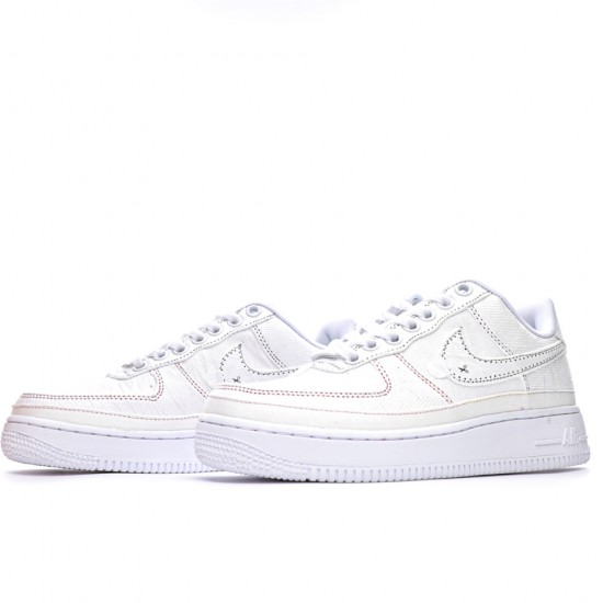Nike Air Force 1 LX Tear Away White White/White-Multi-Color Running Shoes CJ1650 101 WMNS Snekaers