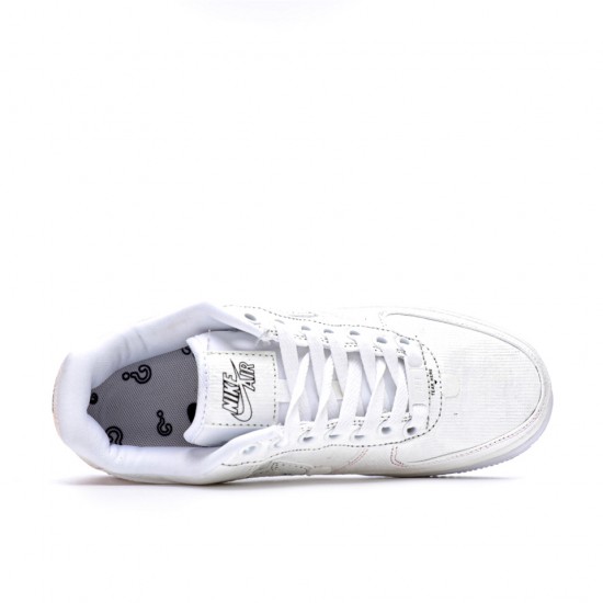 Nike Air Force 1 LX Tear Away White White/White-Multi-Color Running Shoes CJ1650 101 WMNS Snekaers