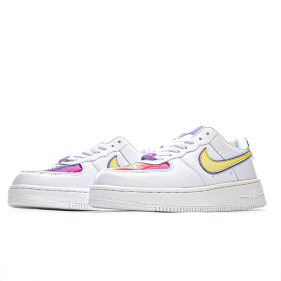 Nike Air Force 1 Low "Easter" White/Barely Volt-Hyper Blue Running Shoes CW0367 100 Unisex AF1