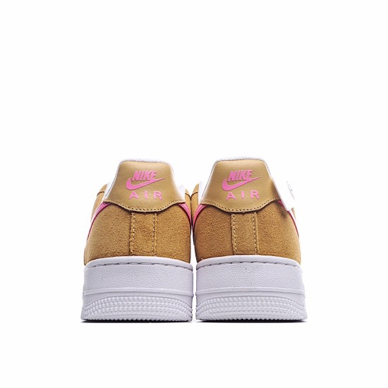 Nike Air Force 1 Low "Flax/White/Pink" Running Shoes DC1156 700 AF1 Unisex