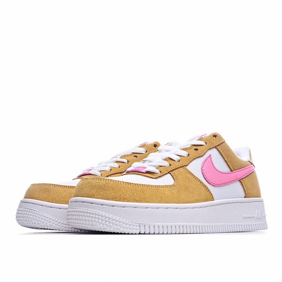 Nike Air Force 1 Low "Flax/White/Pink" Running Shoes DC1156 700 AF1 Unisex