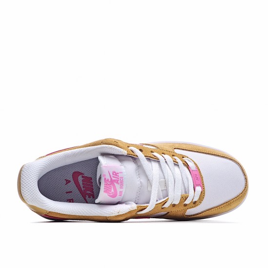 Nike Air Force 1 Low Flax/White/Pink Running Shoes DC1156 700 AF1 Unisex