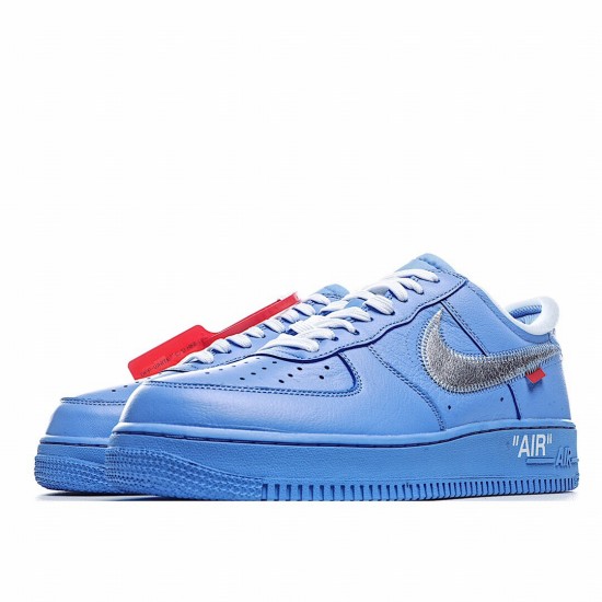 Off White x Air Force 1 "MCA" University Blue  Running Shoes CI1173 400 AF1 Blue/Silver Mens