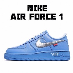 Off White x Air Force 1 "MCA" University Blue  Running Shoes CI1173 400 AF1 Blue/Silver Mens