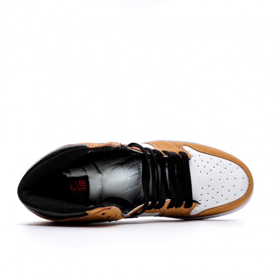 Air Jordan 1 Retro High Rookie of the Year Golden Harvest/Black-Sail 555088 700 Unisex AJ1 Basketball Shoes
