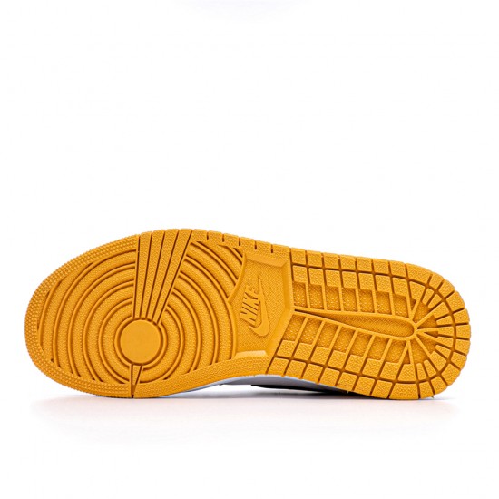 Air Jordan 1 Mid Yellow Toe Black Black/Varsity Maize-White 852542 071 Unisex AJ1 Basketball Shoes