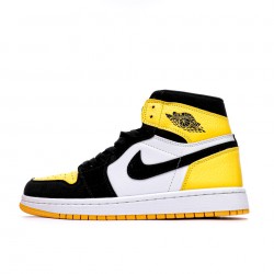 Air Jordan 1 Mid "Yellow Toe Black" Black/Varsity Maize-White 852542 071 Unisex AJ1 Basketball Shoes