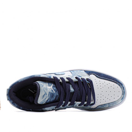 Air Jordan 1 Low Washed Denim White/Blue Casual Shoes CZ8455 100 AJ1 Unisex