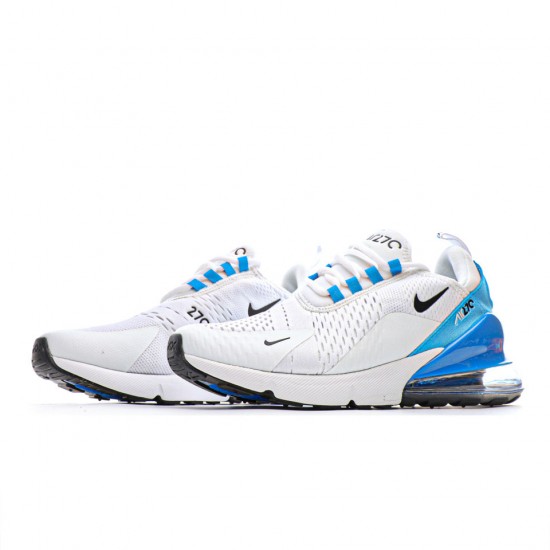 Nike Air Max 270 Flyknit White/Blue/Black Mens Running Shoes