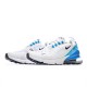 Nike Air Max 270 Flyknit "White/Blue/Black" Mens Running Shoes