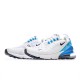 Nike Air Max 270 Flyknit White/Blue/Black Mens Running Shoes