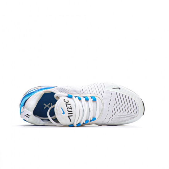 Nike Air Max 270 Flyknit White/Blue/Black Mens Running Shoes