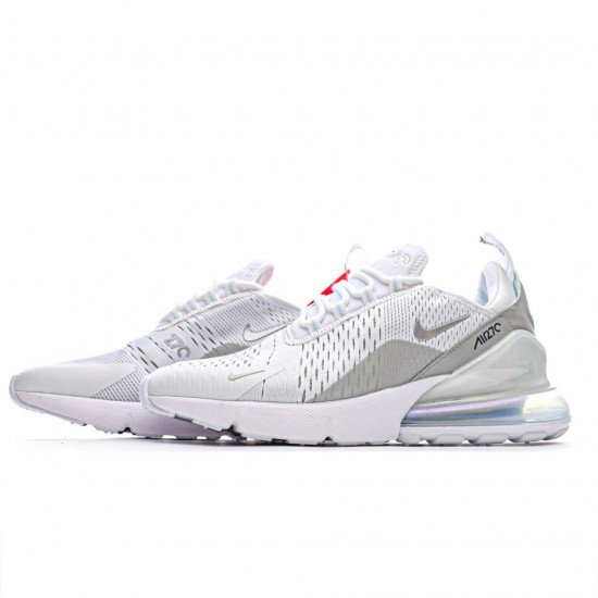 Nike Air Max 270 Flyknit "White/Grey/Red" Unisex Running Shoes
