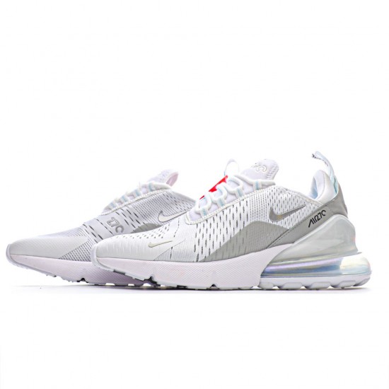 Nike Air Max 270 Flyknit White/Grey/Red Unisex Running Shoes