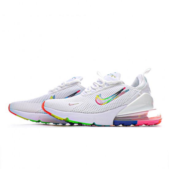 Nike Air Max 270 Flyknit White/Multi/Pink Unisex Running Shoes