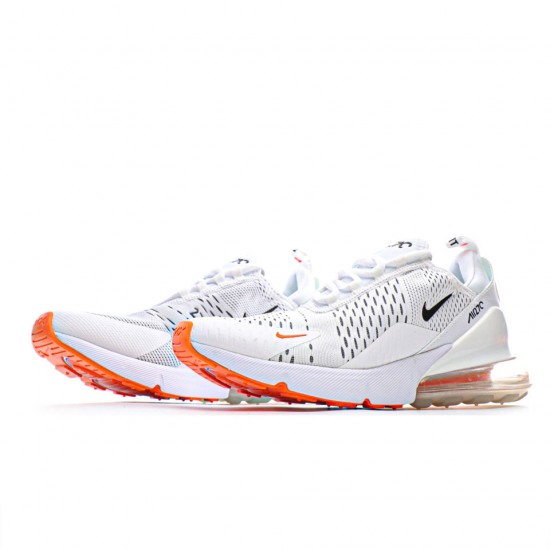 Nike Air Max 270 Flyknit White/Orange/Black Mens Running Shoes