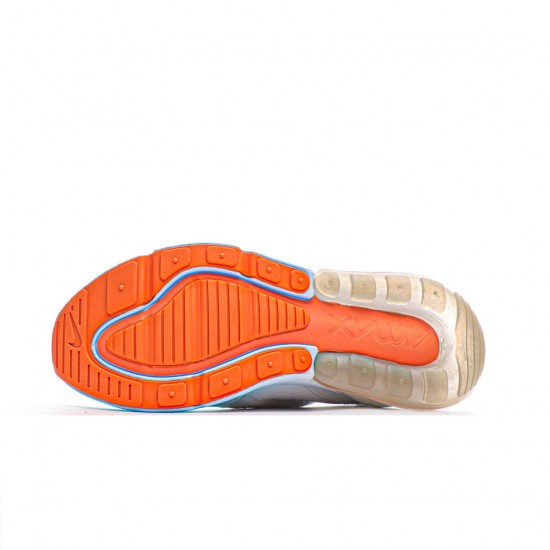 Nike Air Max 270 Flyknit "White/Orange/Black" Mens Running Shoes