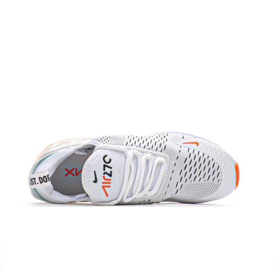 Nike Air Max 270 Flyknit "White/Orange/Black" Mens Running Shoes