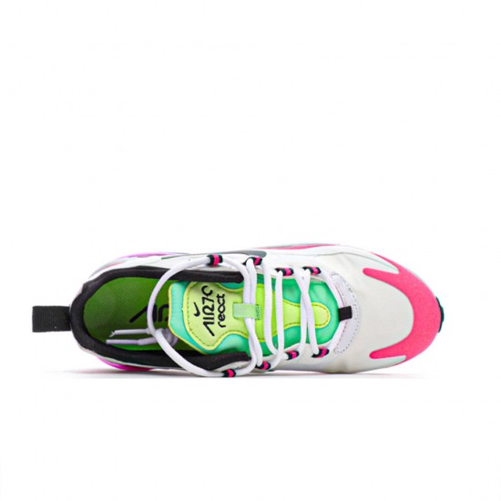 Nike Air Max 270 React White/Pink/Black/Green WMNS Running Shoes CJ0619 101