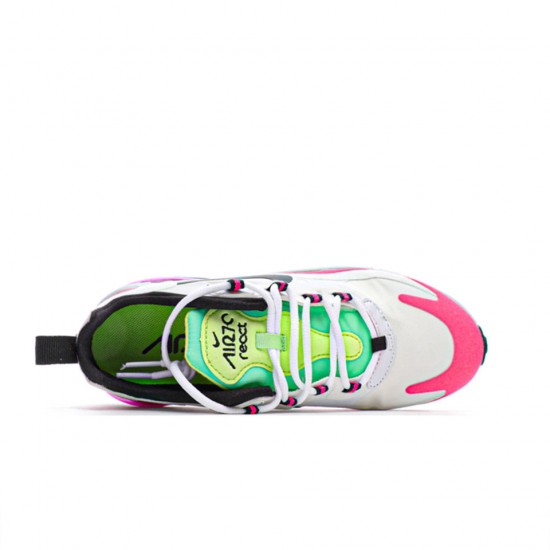 Nike Air Max 270 React "White/Pink/Black/Green" WMNS Running Shoes CJ0619 101