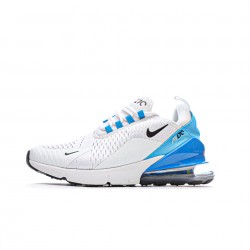 Nike Air Max 270 Flyknit "White/Blue/Black" Mens Running Shoes