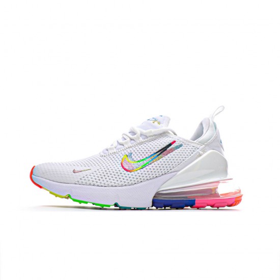 Nike Air Max 270 Flyknit White/Multi/Pink Unisex Running Shoes